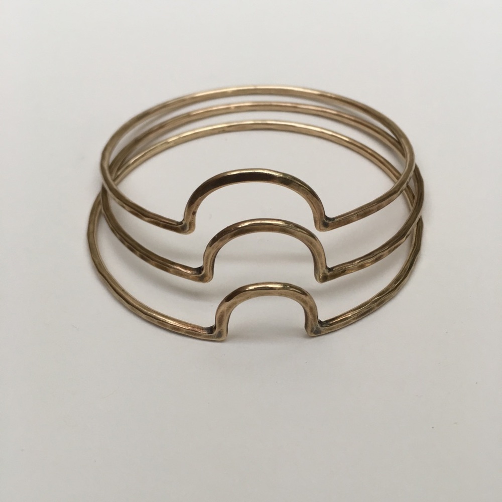 Hammered brass bracelet